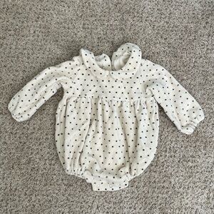 Quincy Mae Cream and Black Polka Dot One Piece